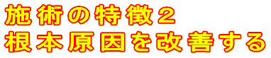 施術の特徴２根本原因を改善する