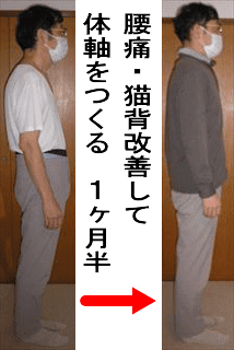 おむつ交換の際、腰痛に～1ヶ月半後の姿勢／ひばりヶ丘在住66歳男性